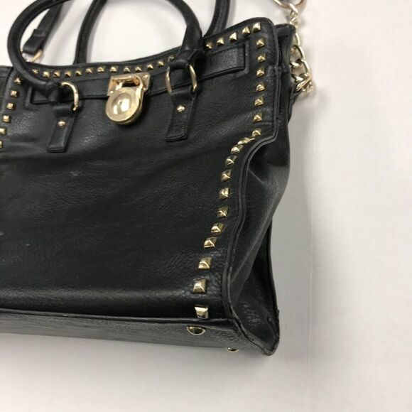 Over Sized Goth‎ Black Leather Purse With War Wounds - Picture 5 of 11